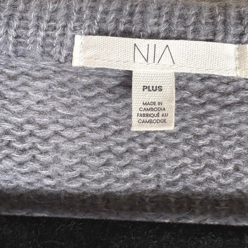 NIA Plus Ariana Grey Knit Button Down Long Sleeve Cardigan Sweater Size 1X - Picture 6 of 6